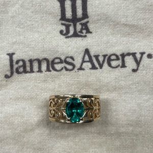 James Avery gold Adorre emerald ring size 6.5